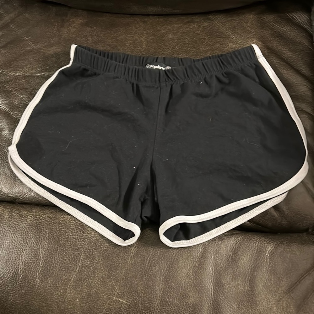 Black shorts with white trim